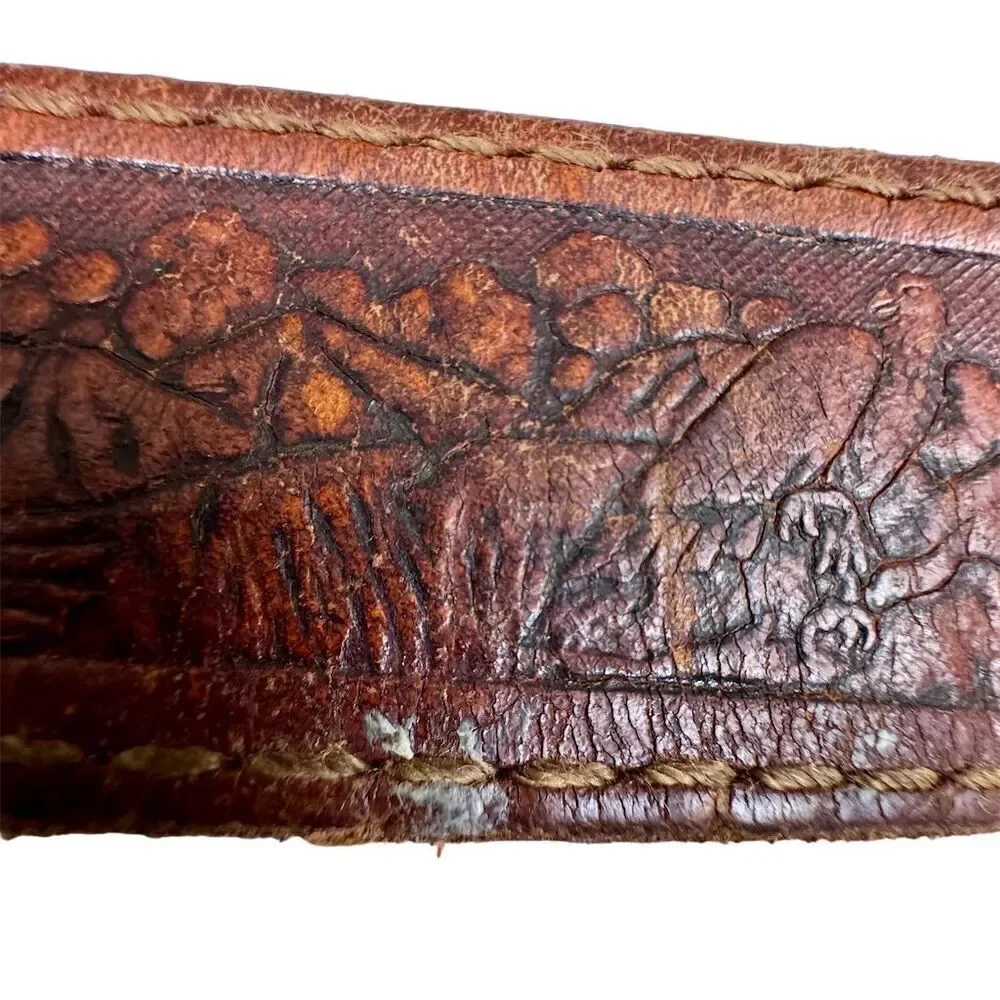 Vintage Brown Leather Belt Size Personalized 